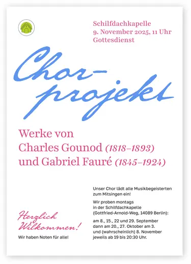 Plakat für Chorprojekt