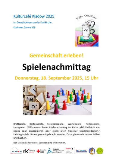 Plakat für Spielenachmittag
