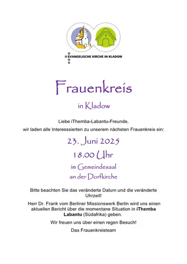 Plakat Frauenkreis - iThemba Labantu