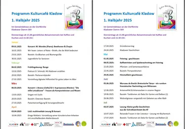 Kulturcafé Programm 1. Halbjahr 2025