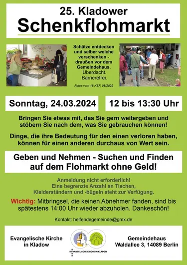 Plakat Kladower Schenkflohmarkt